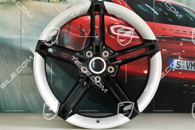 21" Felge Mission E Design, 11,5J x 21 ET66, brillantsilber + schwarz hochglanz
