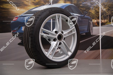 18" Boxster S II komplet kół letnich, przednie felgi 8J x 18 ET57 + tylne 9J x 18 ET43 + NOWE opony Michelin 235/40 ZR18 + 265/40 ZR18