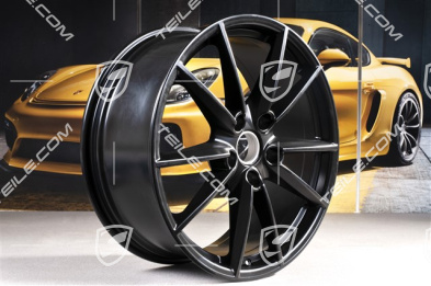 20+21-inch wheel rim set Carrera S, rims: front 8,5J x 20 ET53 + rear 11,5J x 21 ET67, black satin matt