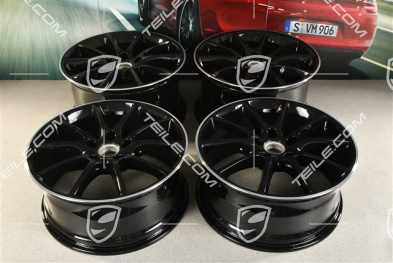 20-inch Cayenne Design wheel rim set, 10,5J x 20 ET55 + 9J x 20 ET50, black high gloss