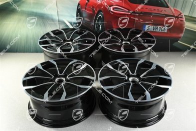 20" komplet felg Turbo Aero Design, 9J x 20 ET54 + 11J x 20 ET60, czarny wysoki połysk + frezowana powierzc