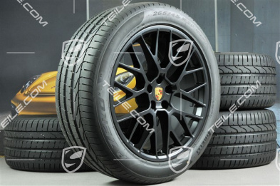 20" "RS Spyder Design" in Schwarz (seidenglanz), Sommerräder Satz, Felgen 9J x 20 ET26 + 10J x 20 ET19 + Pirelli Sommerreifen 265/45 R 20 + 295/40 R 20, mit RDK-Sensoren