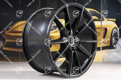 20+21-inch wheel rim set Carrera S, rims: front 8,5Jx20 ET53+ rear 11J x 21 ET66 in black satin-mat
