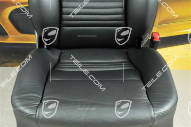 Seat, manual adjustable, leather/Leatherette, Black, R
