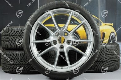 20" Komplet kół zimowych Carrera S (III), 8,5J x 20 ET51 + 11J x 20 ET70 + NOWE opony zimowe Michelin 245/35 ZR20 + 295/30 ZR20, z czujnikami ciśnienia RDK