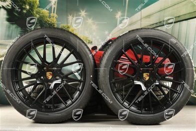 21-inch Cayenne RS Spyder summer wheel set, rims 9,5J x 21 ET46 + 11,0J x 21 ET49 + NEW Pirelli P Zero summer tyres 285/40 R21 + 315/35 R21, black satin matt