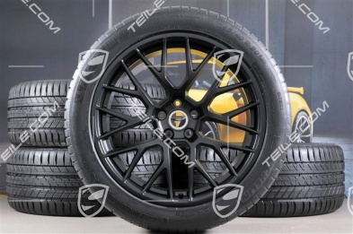 20-inch "RS Spyder Design" in black, summer wheels set, rims 9J x 20 ET26 + 10J x 20 ET19 + NEW Michelin summer tyres 265/45 R 20 + 295/40 R 20, with TPMS