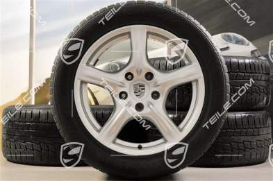 18" Komplet kół zimowych Panamera, 8J x 18 ET 59 + 9J x 18 ET 53 + NOWE opony zimowe Nokian 245/50 R18 + 275/45 R18, DOT/rok prod. 2013