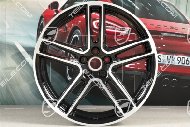 20" Komplet felg "Macan Turbo", 9J x 20 ET26 + 10J x 20 ET19, BORBET, czarny perłowy metalik Jet Black