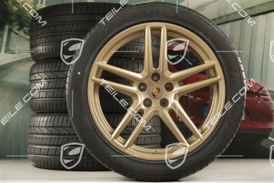 20-inch Turbo summer wheels set, rims 9J x 20 ET26 + 10J x 20 ET19 + NEW Pirelli summer tyres 265/45 R20 + 295/40 R20, Aurum, with TPMS