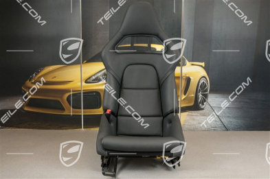 Bucket seat, collapsible, leather Black, L