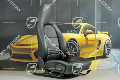 Seat, manual adjustable, leather/Leatherette, Black, R