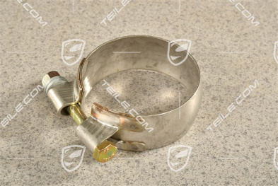 Exhaust tensioning / restraining strap / clamp with screw