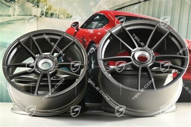 20+21" Komplet felg Turbo S, felgi: przednie 8,5J x 20 ET40 + tylne 11J x 21 ET66, Platinum satynowy półmat