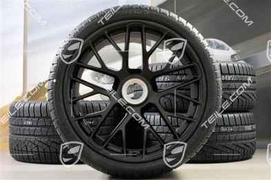 20" Turbo S central locking winter wheel set for Turbo S / GTS, wheels 8,5J x 20 ET51 + 11J x 20 ET59 + Pirelli Sottozero II winter wheels 245/35 R20+295/30 R20, TPMS, black satin mat