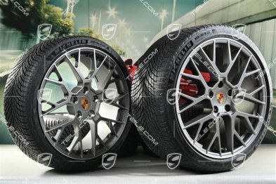 20"+21" RS Spyder Design Winterrädersatz, Felgen 8,5J x 20 ET50 + 11J x 21 ET82 + NEUE Michelin Winterreifen 245/35 R20 + 305/30 R21, mit RDK-Sensoren, Darksilver