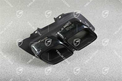 Turbo S, Exhaust system tail pipe, 4-pipe look, Black chrome, R