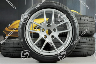 18" Cayman III koła letnie, komplet, felgi 8J x 18 ET57 + 9,5J x 18 ET49 + NOWE opony letnie Pirelli P Zero 235/45 R18 + 265/45 R18
