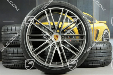 20" Turbo IV Sommerräder Satz, Felgen 8,5J x 20 ET57 + 10,5J x 20 ET47 + Sommerreifen 235/35 ZR20 + 265/35 ZR20, mit RDK-Sensoren