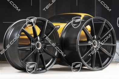 20+21-inch wheel rim set Carrera S, rims: front 8,5J x 20 ET53 + rear 11,5J x 21 ET67, black satin matt