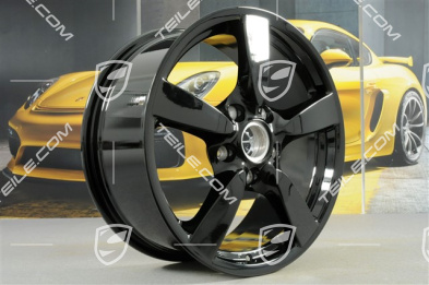 18" Komplet felg Cayman S, 8J x 18 x ET57 + 9J x 18 x ET43, czarny wysoki połysk