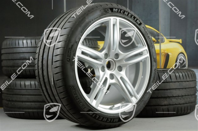20" Koła letnie Panamera Turbo, felgi 9,5J x 20 ET71 + 11,5J x 20 ET68 + NOWE opony letnie Michelin 275/40 ZR20 + 315/35 ZR20, z czujnikami ciśnienia