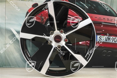 21-inch wheel rim Taycan Exclusive Design, 9,5J x 21 ET60,  front,  black high gloss, R