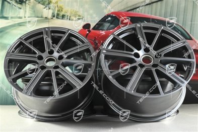 20" wheel rim set Panamera Turbo, 9.5J x 20 ET71 + 10.5J x 20 ET71, Adamantium