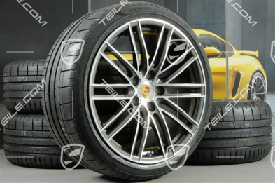20" Turbo IV Sommerräder Satz, Felgen 8,5J x 20 ET57 + 10,5J x 20 ET47 + Sommerreifen 235/35 ZR20 + 265/35 ZR20, mit RDK-Sensoren