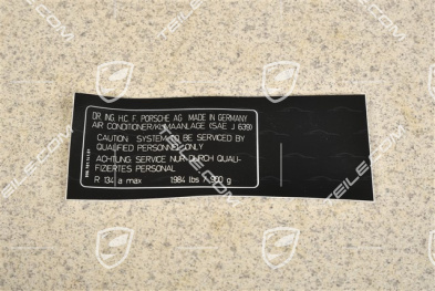 Notice sticker, Refrigerant