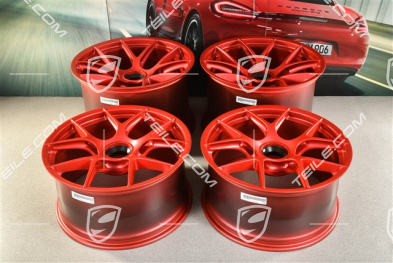 GT3RS Magnesium - lekkie kute koła magnezowe, felgi 10J x 20 ET45 + 13J x 21 ET31, czerwone Pyro Red