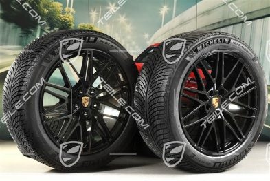 21-inch Cayenne "RS Spyder Design" winter wheel set, rims 9,5J x 21 ET46 + 11,0J x 21 ET49 + Michelin Pilot Alpin 5 SUV winter tyres 285/45 R21 + 305/40 R21, with TPMS, black high gloss