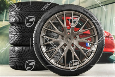21" Panamera Exclusive Design Winterräder Satz, Felgen 9,5J x 21 ET71 + 10,5J x 21 ET71 + Michelin Pilot Alpin 5 Winterreifen 275/35 R21 + 315/30 R21, Turbonit