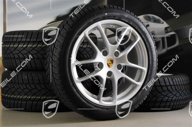 18" Cayman Winterräder Satz, 8J x 18 ET57 + 9J x 18 ET47 + Winterreifen Dunlop SP Winter Sport 3D 235/45 R18 + 265/45 R18, ohne RDK-Sensoren