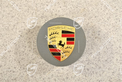 Radzierdeckel, konkav, Wappen farbig, Vesuvgrau