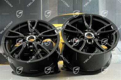 18" Komplet felg Carrera IV, 8J x 18 ET57 + 11J x 18 ET51, C4 / C4S, czarny wysoki połysk