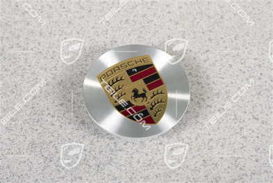 Radzierdeckel, konkav, Wappen farbig, alu-glanzgedreht