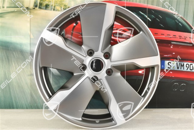 21" Felge Taycan Exclusive Design, 11,5J x 21 ET66, Platinum Seidenmatt, hinten, L