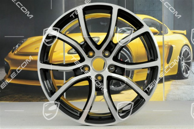 21-inch wheel rim set Cayenne ExclusiveDesign, 11J x 21 ET58 + 9,5J x 21 ET46,Jet Black Metallic