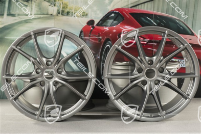 20-inch wheel rim set Carrera S IV, rims 8,5 J x 20 ET49 + 11,5 J x 20 ET56, Platinum Satin Matt