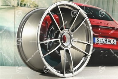 20+21" Komplet felg Turbo S, felgi: przednie 8,5J x 20 ET40 + tylne 11J x 21 ET66, Platinum satynowy półmat