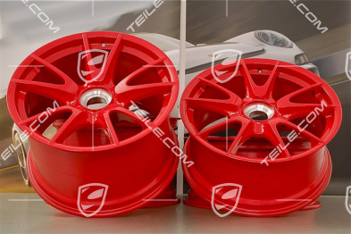 19" Komplet felg GT3RS II 4.0 / GT2RS, Czerwień Indyjska, przód 9J x 19 ET47+ tył 12J x 19 ET48