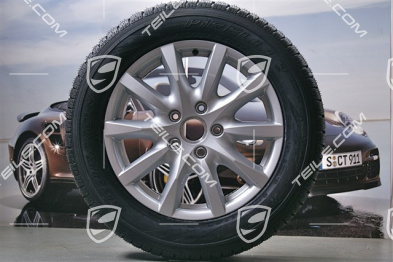 18-inch Cayenne winter wheel set, 4x wheels 8 J x 18 ET 53 + 4x Pirelli tyres 255/55 R 18 109V XL M+S, without TPMS
