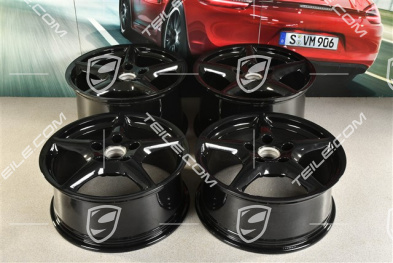 18-inch Carrera III wheel set, 8J x 18 ET57 + 10J x 18 ET58, C2 / C2S, black high gloss