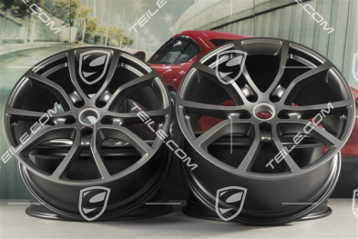 21-inch wheel rim set Cayenne Exclusive Design, 11J x 21 ET49 + 9,5J x 21 ET46, for Cayenne Coupé, Platinum satin matt