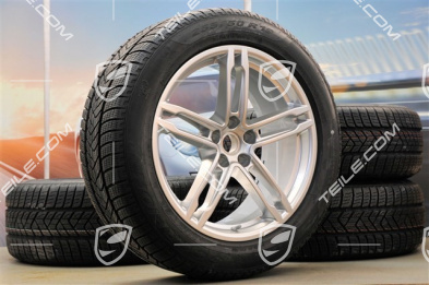 19" "Macan Turbo" koła zimowe komplet, felgi 8J x 19 ET21 + 9J x 19 ET21 + NOWE opony zimowe Pirelli 235/55 R19 + 255/50 R19 (0 km), z czujnikami ciśnienia RDK
