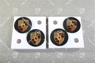 Set of wheel trims, coloured coat of arms, concave, anthracite