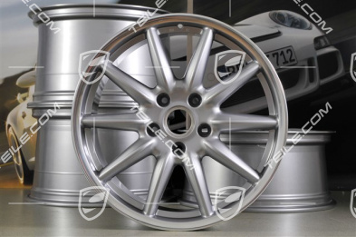 19-inch Carrera Sport wheel set, 8,5J x 19 ET55 + 11,5J x 19 ET50, GT Silver.