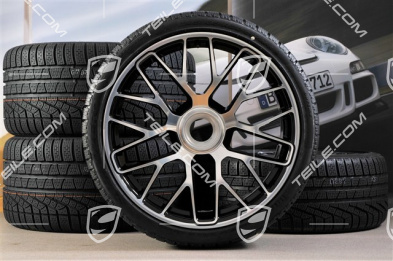 GT3 20" koła zimowe, komplet, "Turbo S" centralne mocowanie, 9J x 20 ET51 + 11J x 20 ET59 + opony zimowe Michelin 245/35 R20+295/30 R20, czujniki RDK