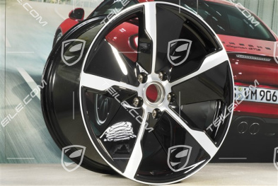 21-inch wheel rim Taycan Exclusive Design, 11,5J x 21 ET66, rear, black high gloss, R